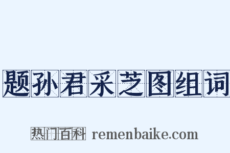 题孙君采芝图组词是什么意思的图片